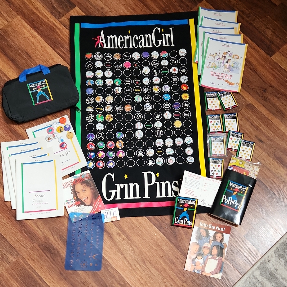 Vintage American Girl Grin Pins Collection And Other Accessories
